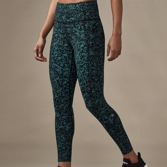 Lululemon Womens 4 Fast & Free 7/8‎ Tight Thrive Miridian Green Black - Picture 1 of 11